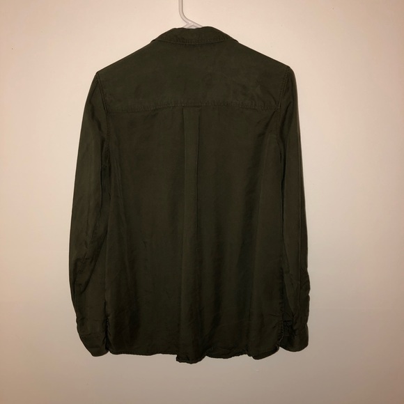 Express Olive Green Lyocell Button Down Top - Picture 5 of 5